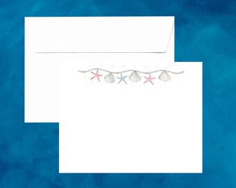 Beach Bunting Notecards, Set of 10 cards