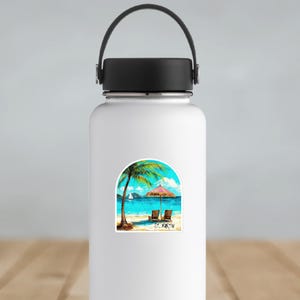 Pegatina de San Martín, recuerdo de vacaciones en la isla caribeña de Sint Maarten, playa tropical, impermeable y sin burbujas, recuerdo de San Martín, 3 tamaños