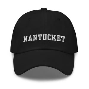Cappello da baseball ricamato Nantucket: souvenir della costa del New England, 5 colori disponibili