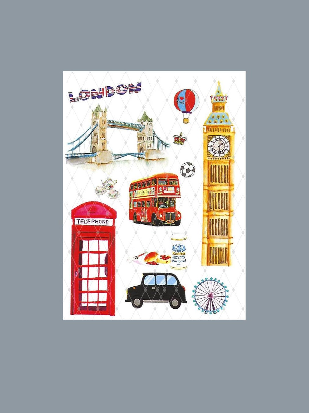 British Icons Greeting Card, UK All Occasion Card Etsy