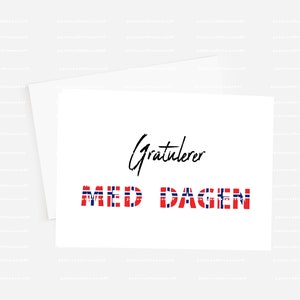 Norwegian Flag Birthday Card: Gratulerer Med Dagen