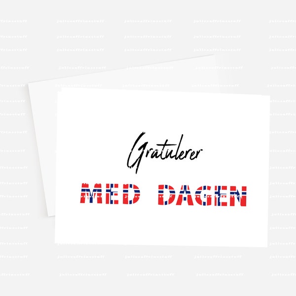 Norwegian Birthday Card Etsy