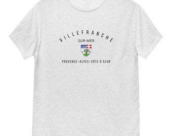 T-shirt Villefranche-sur-Mer Côte d'Azur, T-shirt homme, tailles S-3XL, Fête des Pères, Vêtements méditerranéens