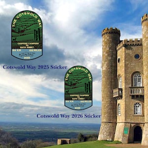Cotswold Way 2026-wandelsticker: UK National Trail Souvenir, 3 maatopties