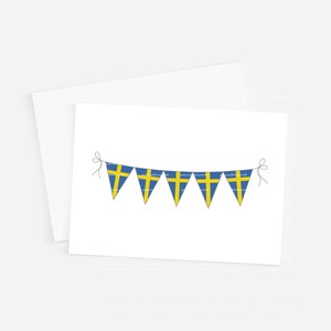 Swedish Flag Bunting Card: All-Occasion Thank You, Birthday