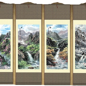 Grace Art® Asian Wall Scroll, Set of 4, Four Seasons