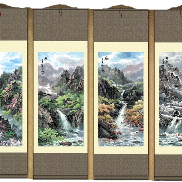 Grace Art® Asian Wall Scroll, Set of 4, Four Seasons