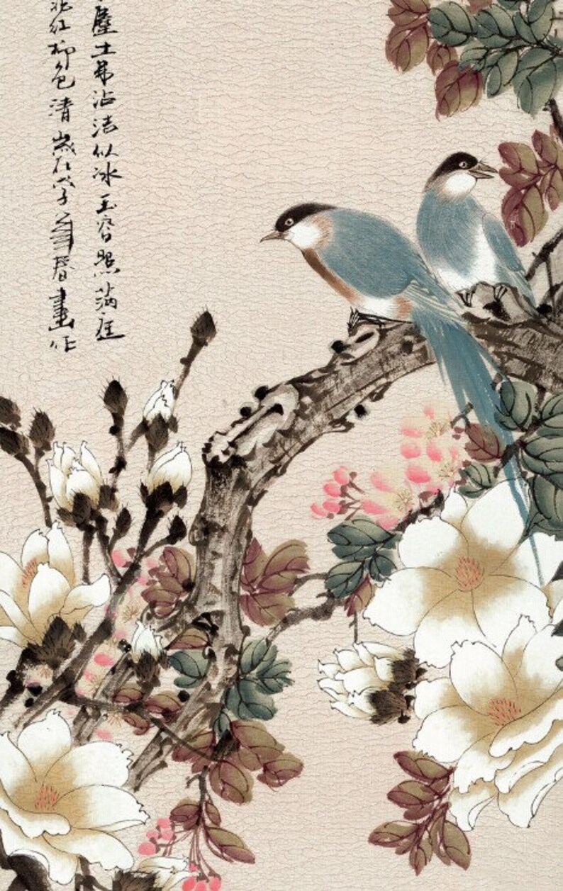 Grace Art® Asian Wall Scroll Birds in Spring - Etsy