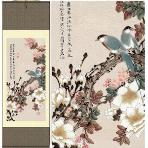 Grace Art® Asian Wall Scroll, Birds In Spring