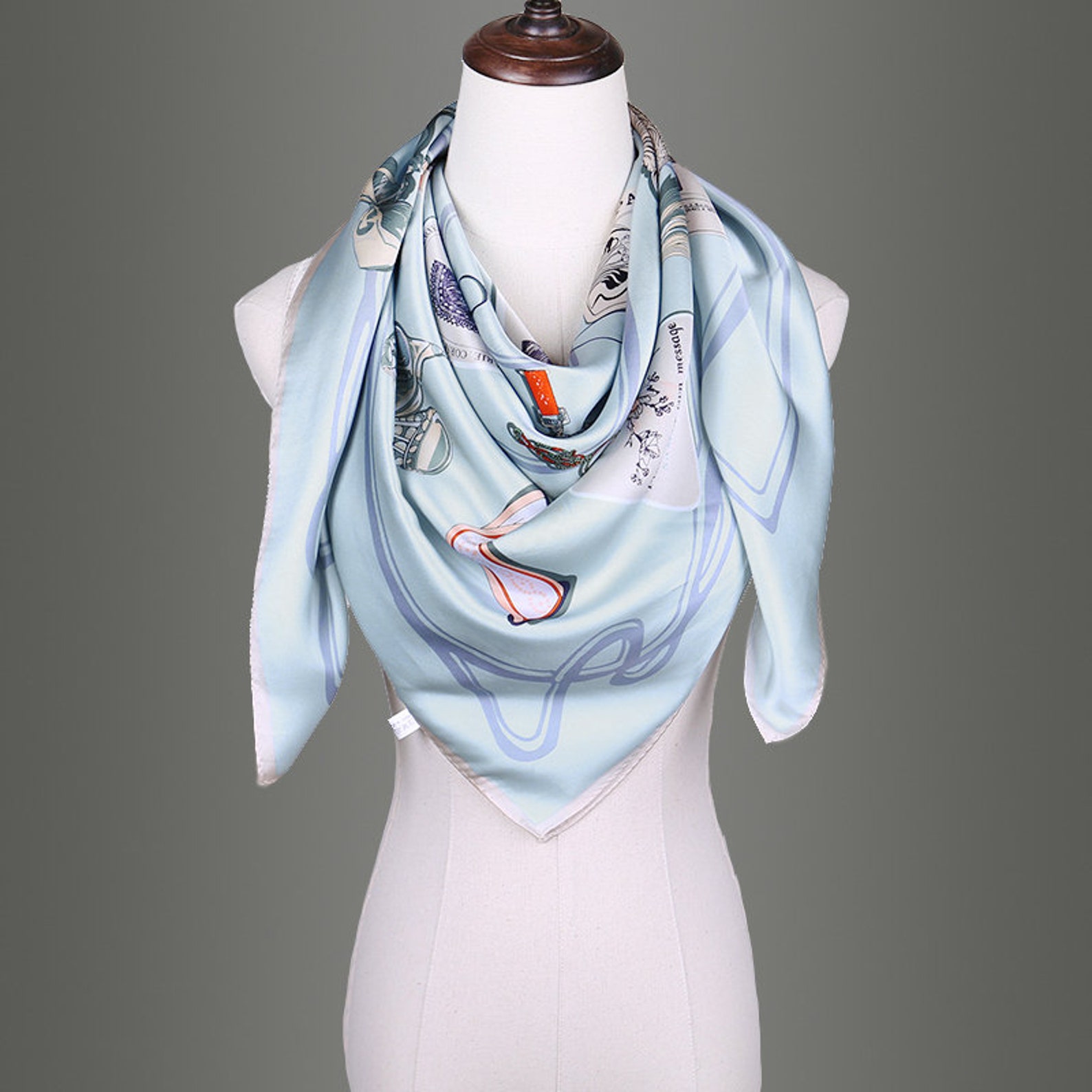 Grace Scarves 100 Silk Scarf Extralarge Tags and Tassles Etsy