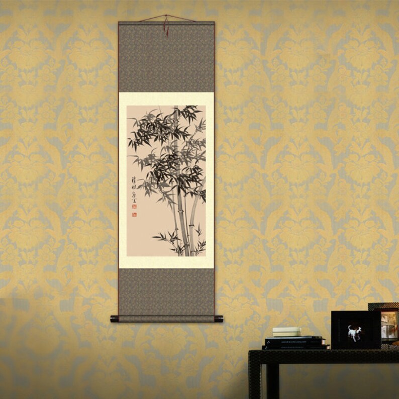 Grace Art® Asian Wall Scroll, Bamboo imagen 4