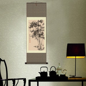 Grace Art® Asian Wall Scroll, Bamboo imagen 3