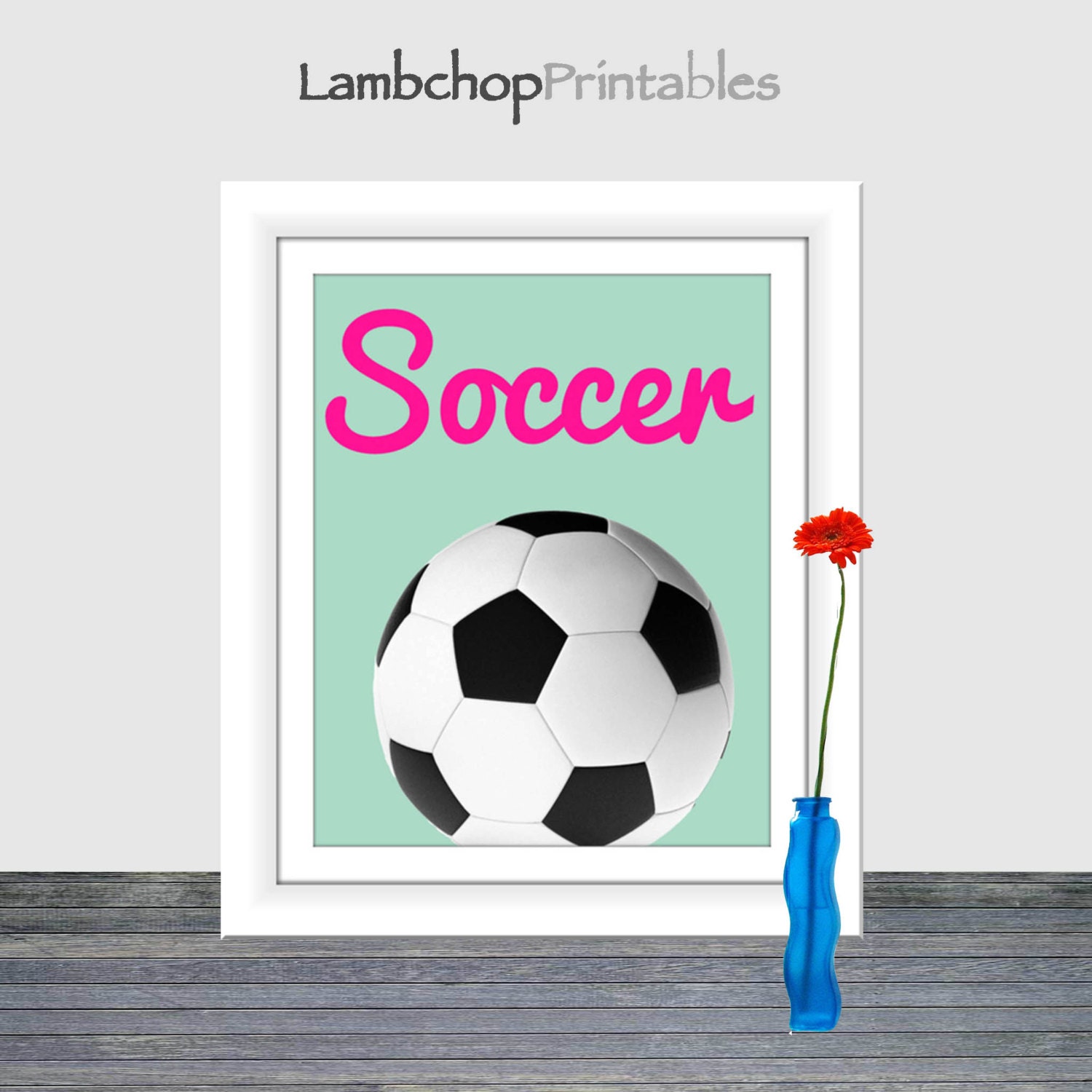 Girl Sports Decor, Soccer Wall Art, Teen Art, Girl Nursery, Sports Room ...