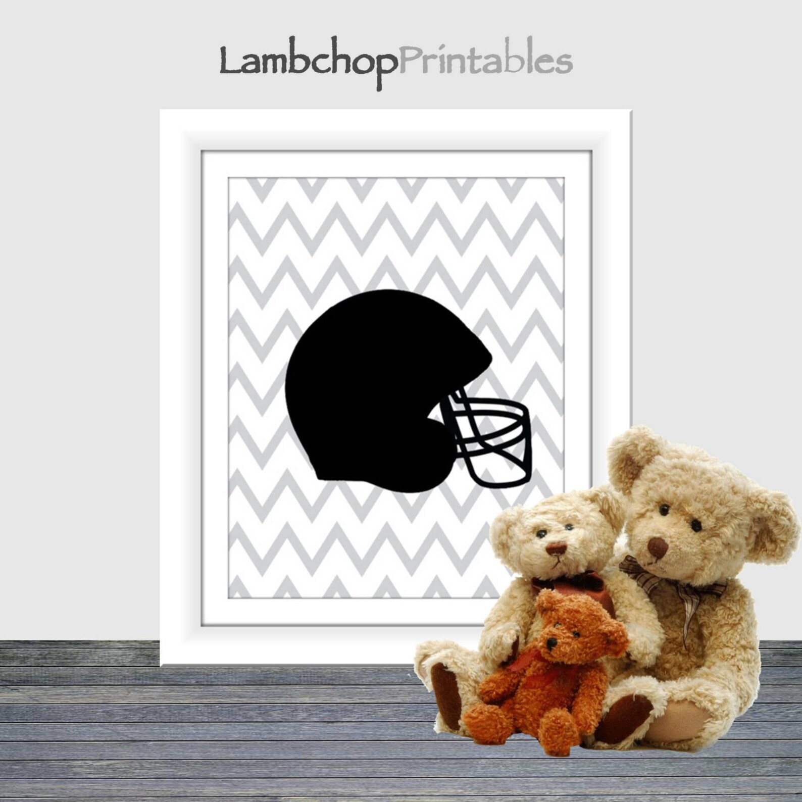 Football Wall Art Set Football Silhoutte Sports Wall Art Etsy
