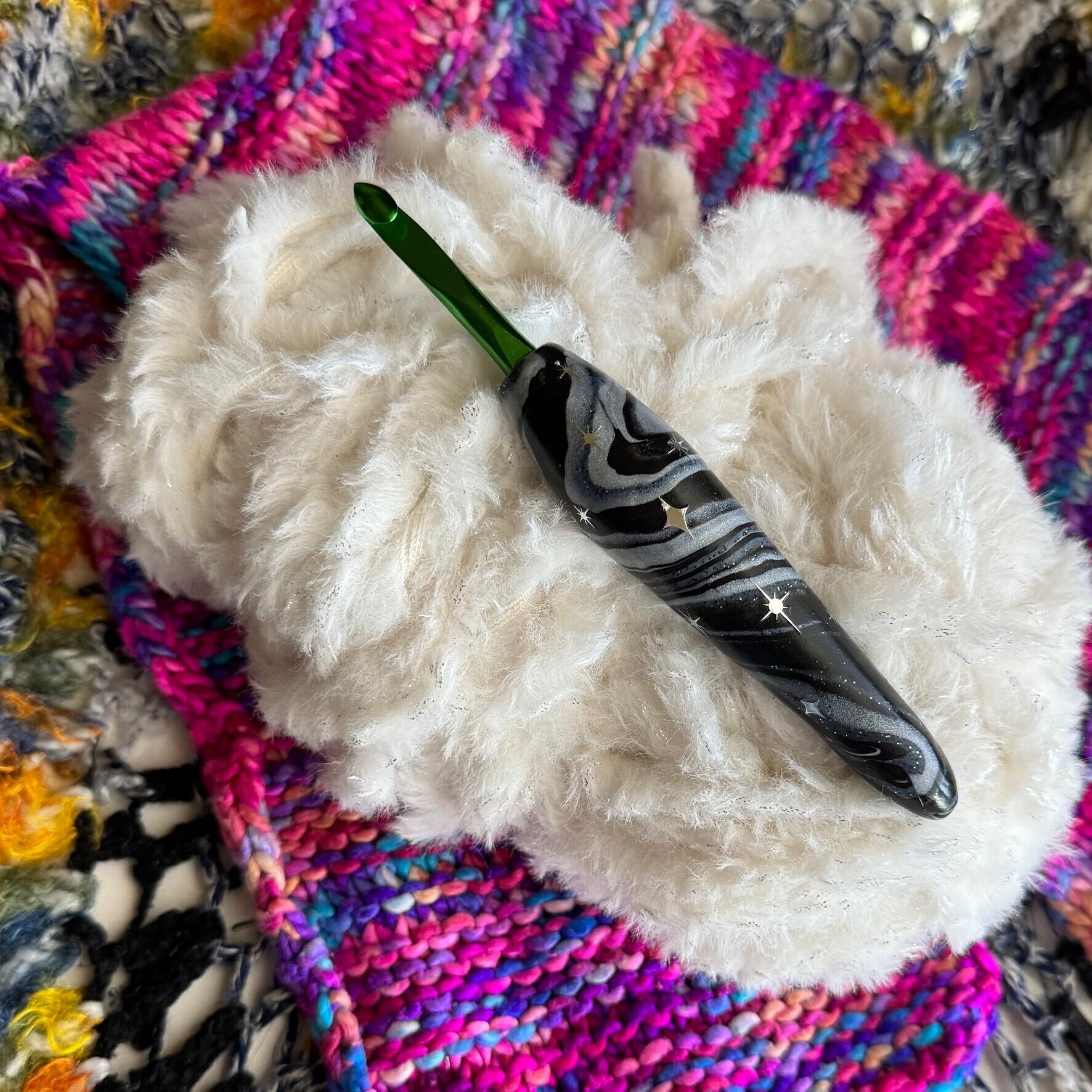 Susan Bates 14 Silvalume Double End Afghan Crochet Hook U.S. H8 (5.00mm)