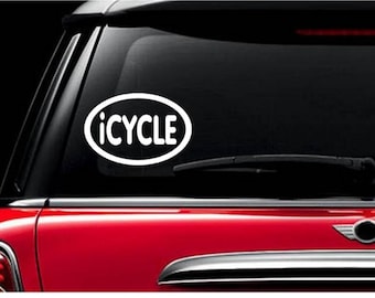 iCycle decal Sticker cycling cyclist bicycle bicyclist century metric bike car decals stickers fitness trek specialized giant mtb