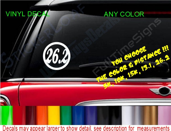 26.2 Running Decal Sticker Run Runner Half Marathon 5k 10k 15k 13.1 26. ...