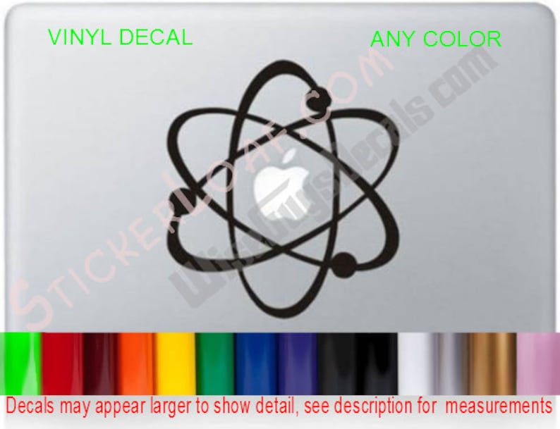 Atom Apple Laptop Decal Sticker MacBook Mac Laptop Skin Lap Top Decals ...