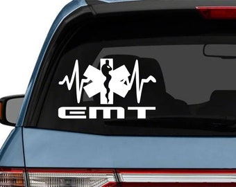 EMT Decal sticker Decals Medic EMS paramedic firemedic Fire Medic Ambulance star of life car Fire Medic Maltese Cross Firefighter volunteer