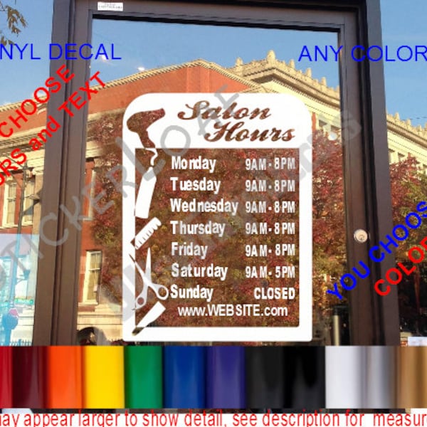 Hair Salon Hours Sign Etsy