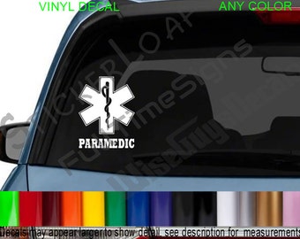 PARAMEDIC Star Of Life Decal sticker Decals Medic EMS EMT Fire Ambulance Rescue Sticker car truck stickers