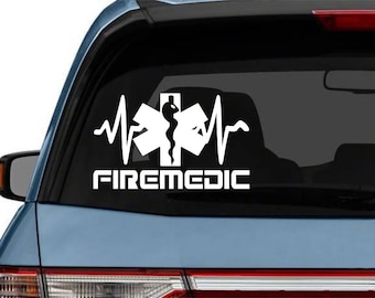 FIREMEDIC Decal sticker Decals Medic EMS EMT Paramedic Fire Medic Ambulance star of life car Fire Medic Maltese Cross Firefighter