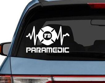 PARAMEDIC Decal sticker Decals Medic EMS EMT firemedic Fire Medic Ambulance star of life car Fire Medic Maltese Cross Firefighter volunteer