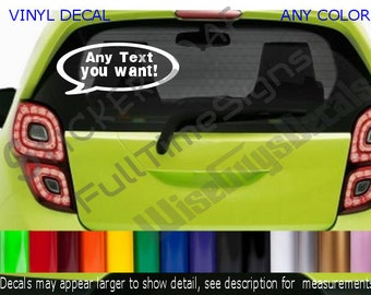 Custom ANY TEXT Bubble Decal Custom Car Window Business Personalized Sticker Decals Stickers funny saying texting thought meme name