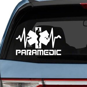 PARAMEDIC Decal sticker Decals Medic EMS EMT firemedic Fire Medic Ambulance star of life car Fire Medic Maltese Cross Firefighter volunteer