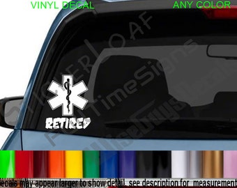 EMT Retired Star Of Life Decal sticker Decals Medic EMS EMT Paramedic Fire Ambulance Rescue Sticker car truck stickers