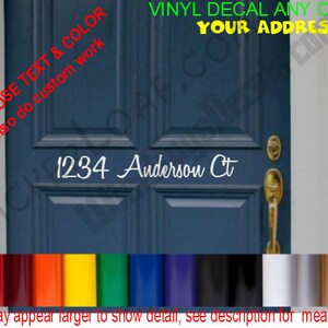 Front Door Family Name Street Number Decal sticker Decals House Address Stickers