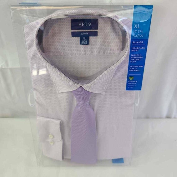 Apt. 9 Mens Dress Shirt Tie Set Purple 