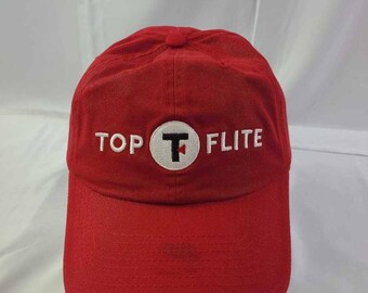 Top Flite Mens Baseball Cap Hat Red 
