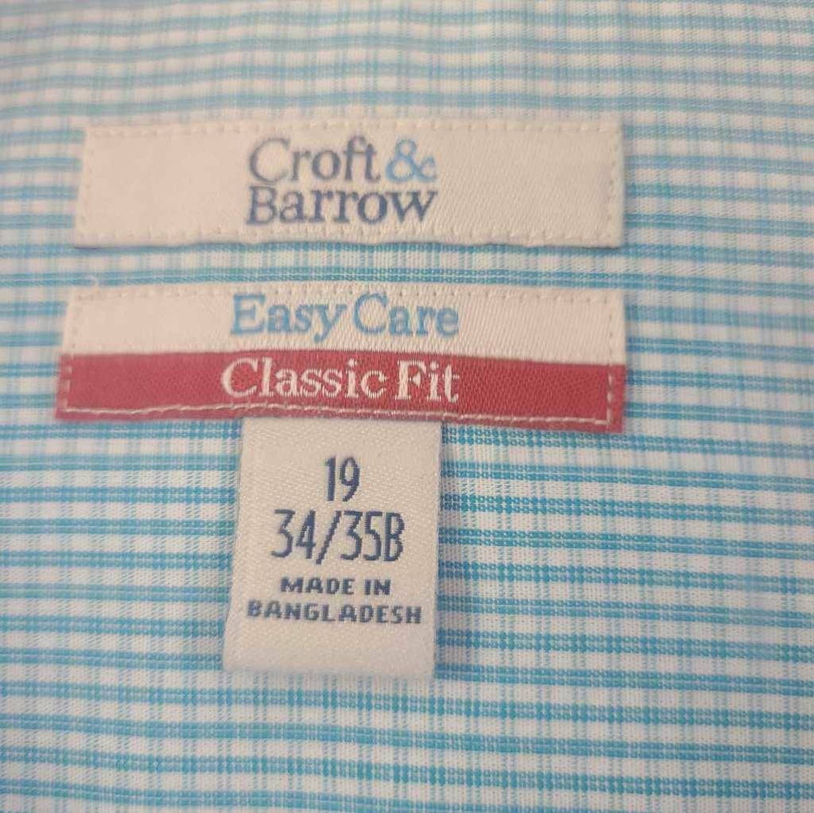 Croft \u0026 Barrow Mens Dress Shirt Blue 