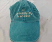 Anvil Womens Baseball Cap Blue 6 Panel Just Another Day In Paradise One Size