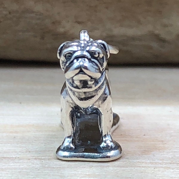 Pug Charm, Pug Pendant, Pug Lover, Dog Lover, Sterling Silver Charm, Sterling Silver Pendant