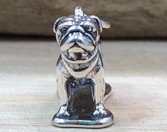 Charm carlin, pendentif carlin, amateur de carlin, amoureux des chiens, breloque en argent sterling, pendentif en argent sterling