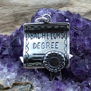 Bachelors Degree Charm, Degree Charm, College Charm, Graduation Charm, School Charm, Student Charm, Sterling Silver Charm