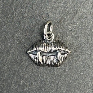 Sterling Silver Vampire Fangs Charm, Fangs Charm, Vampire Cham, Halloween Charm, Sterling Silver Charm, Sterling Silver Pendant