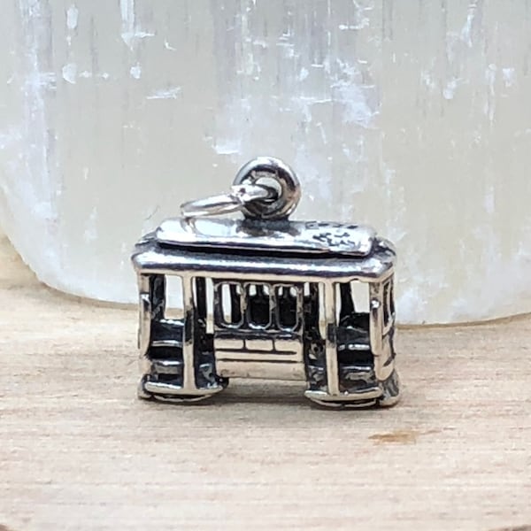 Cable Car Charm, Cable Car Pendant, San Francisco Charm, Sterling Silver Charm, Sterling Silver Pendant, Small Charm