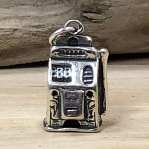 Slot Machine Charm, Antique Slot Machine Charm, Gambling Charm, Vegas Charm, Las Vegas Charm, Sterling Silver Charm, Sterling Silver Pendant