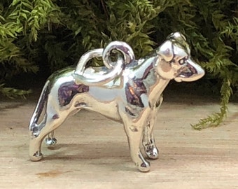 Pit Bull Charm, Pit Bull Pendant, Pit Bull Lover, Bully Breed, Bully Breed Charm, Dog Lover, Dog Charm, Sterling Silver Charm