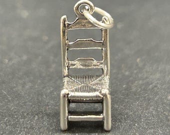 Step Back Chair Charm, Sterling Silver Chair Charm, Rock a Bye Baby Charm, Chair Charm, Sterling Silver Charm