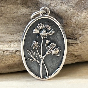 Sterling Silver Cosmo Charm, October Birth Flower Charm, Birth Flower Charms, Flower Charm, Flower Pendant