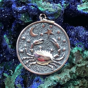 Cancer Charm, Zodiac Charm, Astrology Charm, Sterling Silver Cancer Charm, Necklace Charm, Necklace Pendant, Cancer Gift
