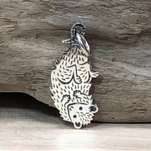 Opossum Charm, Possum Charm, Possum Pendant, Opossum Pendant, Sterling Silver Charm, Realistic Opossum Charm, Sterling Silver Charm