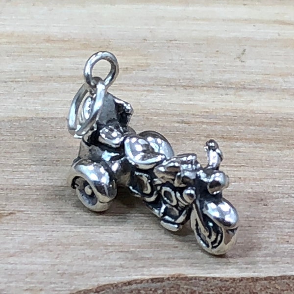 Trike Motorcycle Charm, Motorcycle Pendant, Motorcycle Charm, Bike Charm, Sterling Silver Charm, Biker Charm, Biker Gift