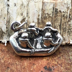Rafting Charm, White Water Rafting Charm, Men In Raft Charm, Boat Charm, Boating Charm, River Charm, Outdoorsman Charm, Sterling Silver