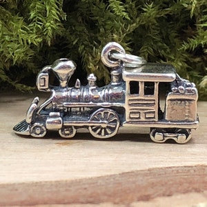 Locomotive Charm, Train Charm, Steam Engine Charm, Rail Road Charm, Train Lover, Sterling Silver