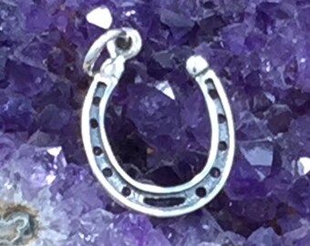 Horseshoe Charm, Realistic Horseshoe Charm, Sterling Silver Horseshoe Pendant, Small Horseshoe Charm, Small